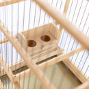 Gaiola Quadrada de Madeira RE Pett para Coleiro com Comedouro Marrom Claro + brinde